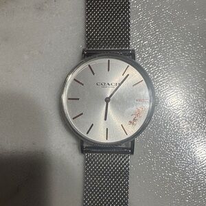 Coach Silver Tone Mesh Band Watch